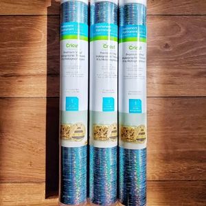 NEW Cricut Premium Blue Holographic Threads Vinyl